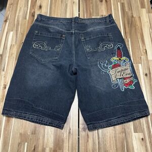 Vintage Makaveli Jean Shorts Mens 40 Tupac Denim Baggy Hip Hop Streetwear 90s